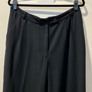 Emma James Wide-Leg Black Trouser Pants Women Sz 16 Adjustable Career Staple